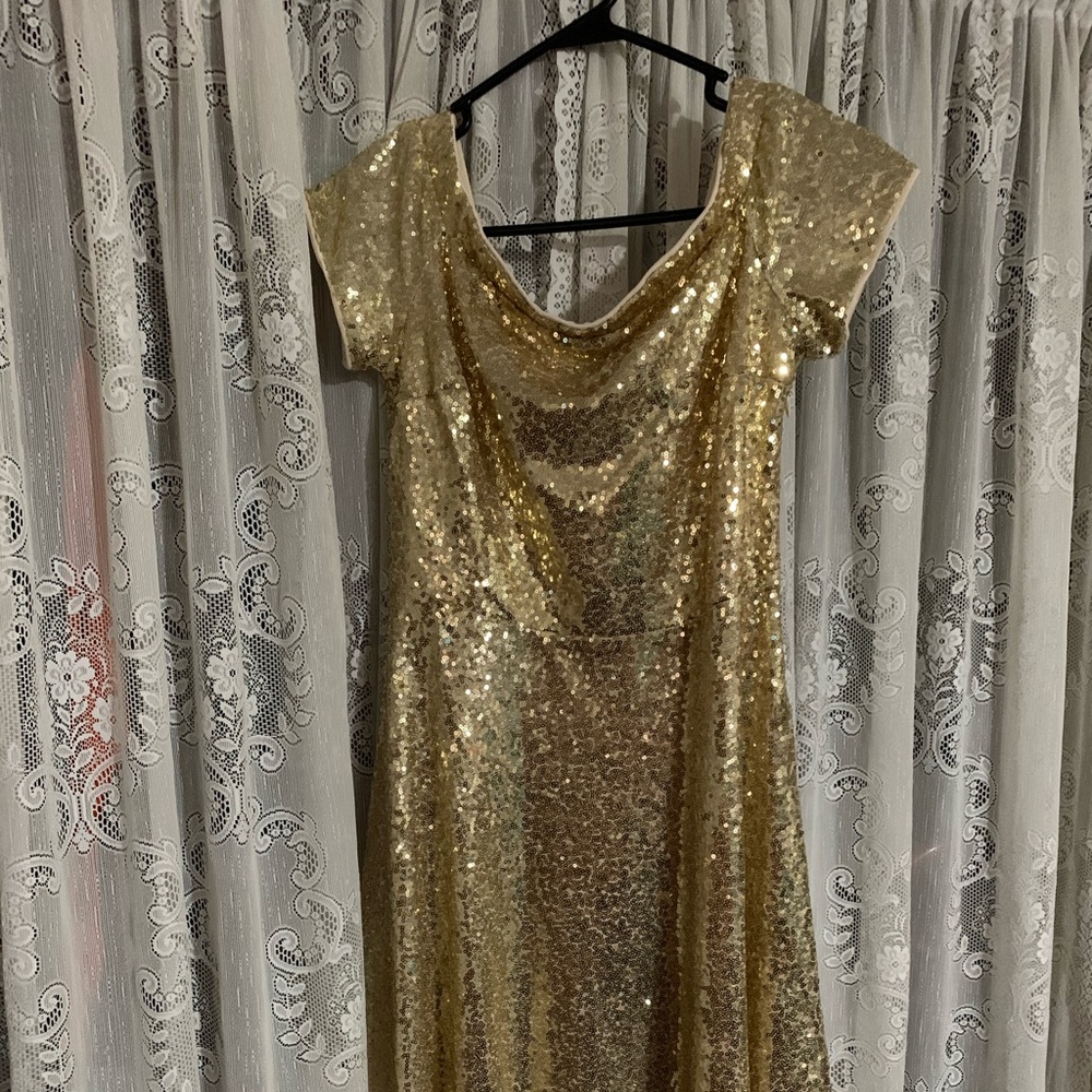 Gold sequin dress